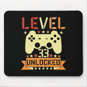 Stufe 33 freigeschaltet Videospiel 33. Geburtstag Mousepad