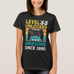 Stufe 33 Phantastisch seit 1990 Videospiel Bi T-Shirt