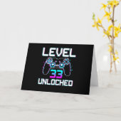 Stufe 33 Ungesperrtes 33. Video Gamer Geburtstagsg Karte (Gelbe Blume)