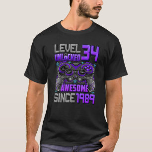 Stufe 34 Phantastisch seit 1989 34. Geburtstag T-Shirt