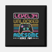 Stufe 34 phantastisch seit 1989 Gaming Birthd Magnet (Vorne)