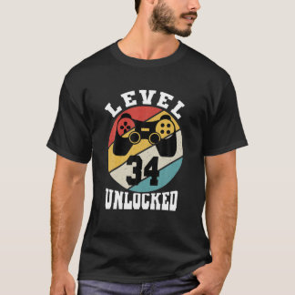 Stufe 34 Unverschlossene 34 Jahre alter Retro-80er T-Shirt