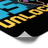 Stufe 35 unverschlossenes Gaming Geburtstag Poster (Ecke)