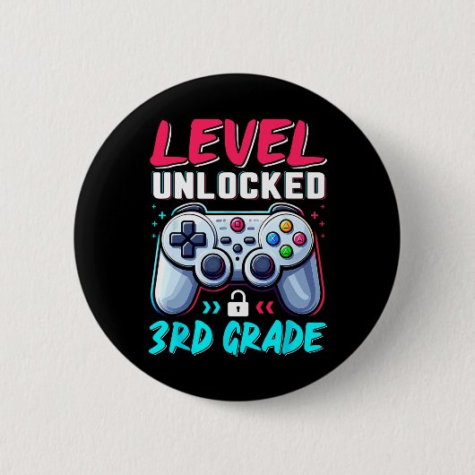 Stufe 3. Klasse freigeschaltet Zurück zur Schule T Button (Vorderseite)