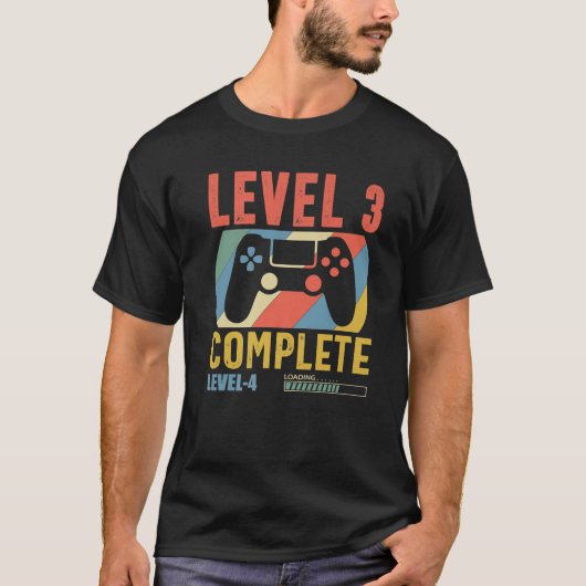 Stufe 3 Kompletter Gamer Funny 3 Jahre Hochzeit An T-Shirt (Vorderseite)