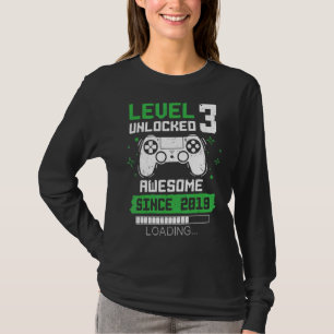 Stufe 3 Phantastisch seit 2019 Gamer 3. Geburtstag T-Shirt
