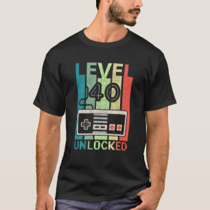 Stufe 40 Entsperrte Videospiele 40 Geburtstagsgesc T-Shirt