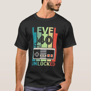 Stufe 40 Entsperrte Videospiele 40 Geburtstagsgesc T-Shirt