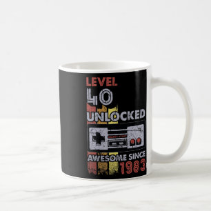 Stufe 40 Unverriegelter Gamer 40. Geburtstagsgesch Kaffeetasse