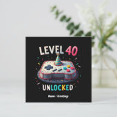 Stufe 40 Unverriegeltes Gaming Stil 40. Geburtstag Einladung (Stehend Vorderseite)