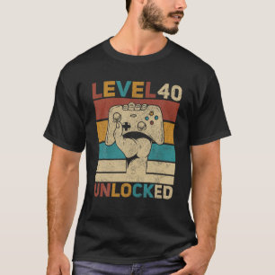 Stufe 40 Unverschlossener 40. Geburtstag 40 Jahre T-Shirt