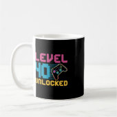 Stufe 40 unverschlossenes Gaming Geburtstag Kaffeetasse (Links)