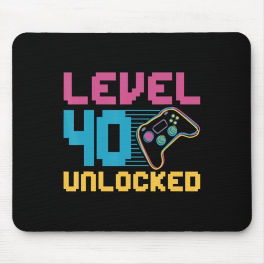 Stufe 40 unverschlossenes Gaming Geburtstag Mousepad (Vorne)