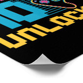 Stufe 40 unverschlossenes Gaming Geburtstag Poster (Ecke)