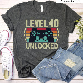 Stufe 40 Vintages Gaming 40. Geburtstag T-Shirt