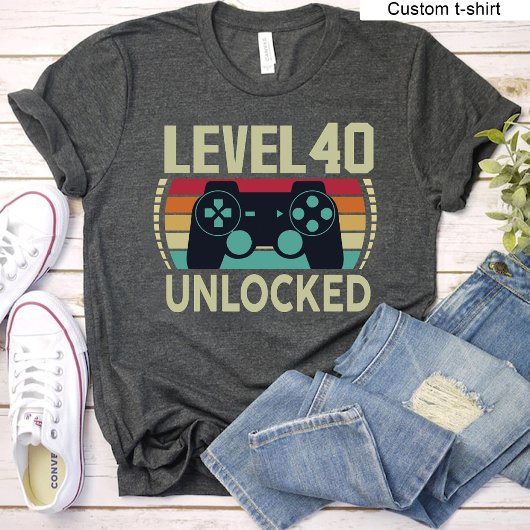 Stufe 40 Vintages Gaming 40. Geburtstag T-Shirt