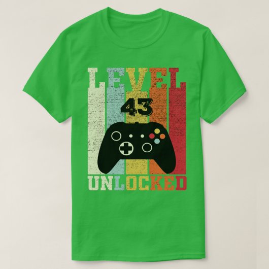 Stufe 43 Unverriegeltes lustiges Video 43. Geburts T-Shirt (Design vorne)