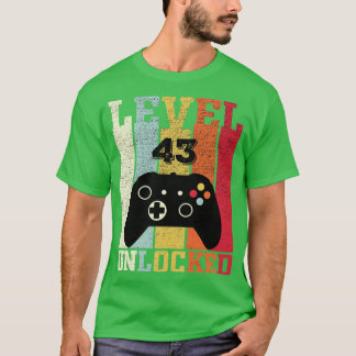 Stufe 43 Unverriegeltes lustiges Video 43. Geburts T-Shirt