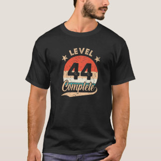 Stufe 44 Vollständiger Retro 44. Hochzeitstag T-Shirt