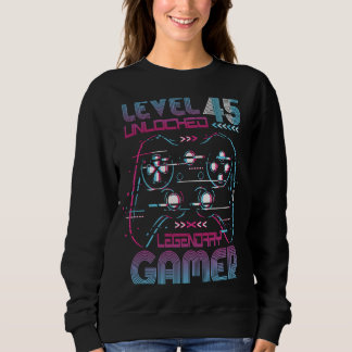 Stufe 45 GeburtstagsGamer Vintag 1978 Mann Sweatshirt
