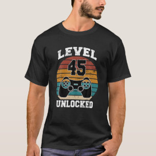 Stufe 45 Unverschlossene 45 Jahre alter Retro-80er T-Shirt
