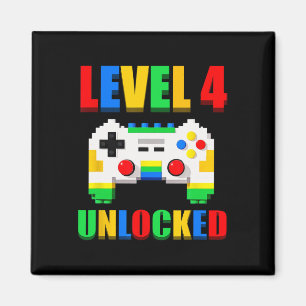Stufe 4 freigeschalteter Gamer 4 Jahre alter Video Magnet
