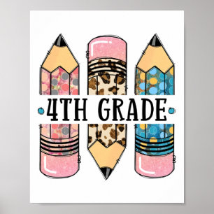 Stufe 4 Leopard Bleistift Ck Schullehrer Stu Poster