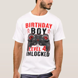 Stufe 4 Unverschlossener Geburtstag Junge 4 Jahre T-Shirt
