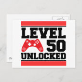 Stufe 50 Unverschlossen Postkarte (Vorne/Hinten)