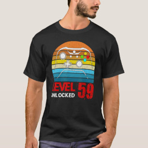 Stufe 59 Unverriegelter Video-Gamer 59. Geburtstag T-Shirt