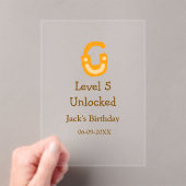 Stufe 5 entsperrtes Schloss orange braun Geburtsta Acryleinladungen (Insitu (Handheld))