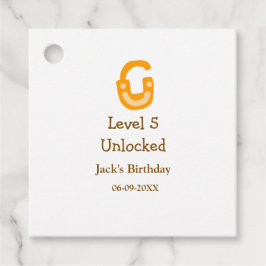 Stufe 5 entsperrtes Schloss orange braun Geburtsta Geschenkanhänger