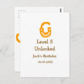 Stufe 5 entsperrtes Schloss orange braun Geburtsta Postkarte (Vorne/Hinten)