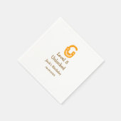 Stufe 5 entsperrtes Schloss orange braun Geburtsta Serviette (Ecke)