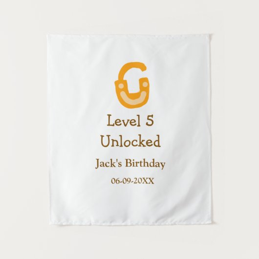 Stufe 5 entsperrtes Schloss orange braun Geburtsta Wandteppich (Vorderseite)