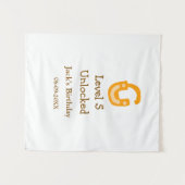 Stufe 5 entsperrtes Schloss orange braun Geburtsta Wandteppich (Vorderseite (Horizontal))