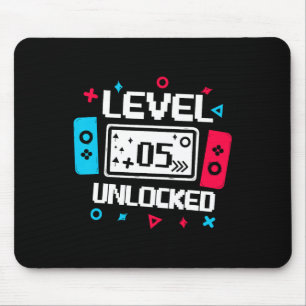 Stufe 5 Unverriegelter Gamer - 5. Geburtstagsgesch Mousepad