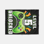 Stufe 5 Unverriegeltes Videospiel 5. Geburtstag Gi Fleecedecke (Vorderseite (Horizontal))
