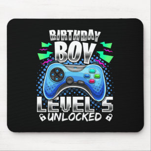 Stufe 5 Unverriegeltes Videospiel 5. Geburtstag Gi Mousepad