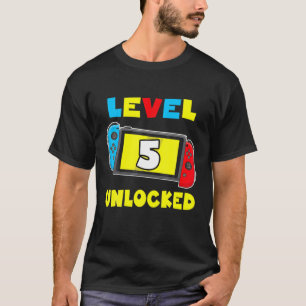 Stufe 5 Unverschlossen 5. Geburtstag Videospiel 5 T-Shirt