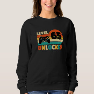 Stufe 65 Ungesperrter Funny Video Gamer Geburtstag Sweatshirt