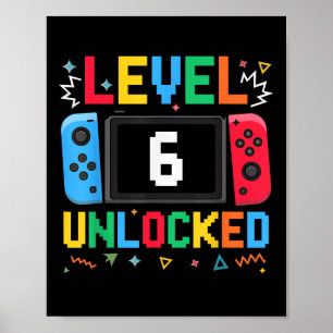 Stufe 6 Entsperrte Geburtstagsvideospiele 6. Gebur Poster
