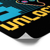 Stufe 6 Entsperrtes Gaming Geburtstag Poster (Ecke)