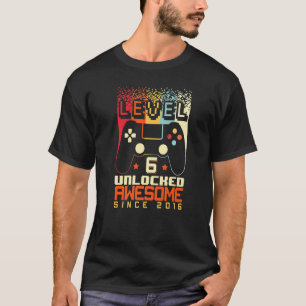 Stufe 6 Freigeschaltet Großartig 2016 Gamer Vintag T-Shirt