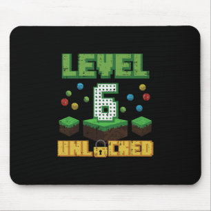 Stufe 6 freigeschaltet Pixel Gamer 6. Geburtstag G Mousepad