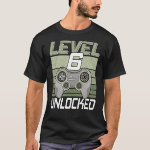 Stufe 6 Ungesperrtes Gaming 6 Jahre alter Gamer 6. T-Shirt