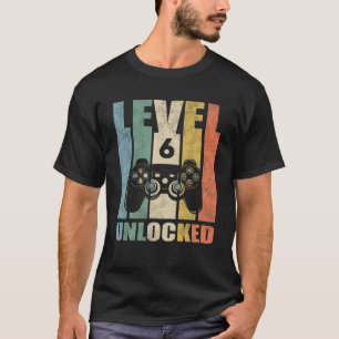 Stufe 6 Unverriegeltes Videospiel 6. Geburtstag 6 T-Shirt