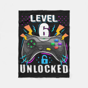 Stufe 6 Unverriegeltes Videospiel 6. Geburtstag Gi Fleecedecke