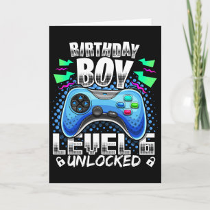 Stufe 6 Unverriegeltes Videospiel 6. Geburtstag Gi Karte