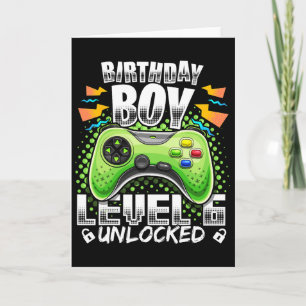Stufe 6 Unverriegeltes Videospiel 6. Geburtstag Gi Karte